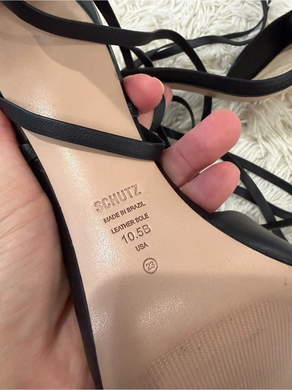 Schutz Bryce Heel Sandals - Size 10.5 - black